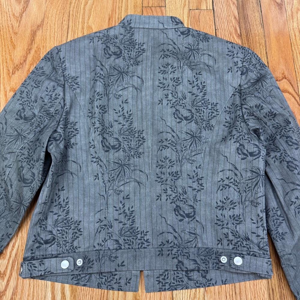 Vintage Hunt Club Gray Floral 90’s Button-Front Women's Jacket - Picture 5 of 14